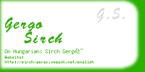 gergo sirch business card